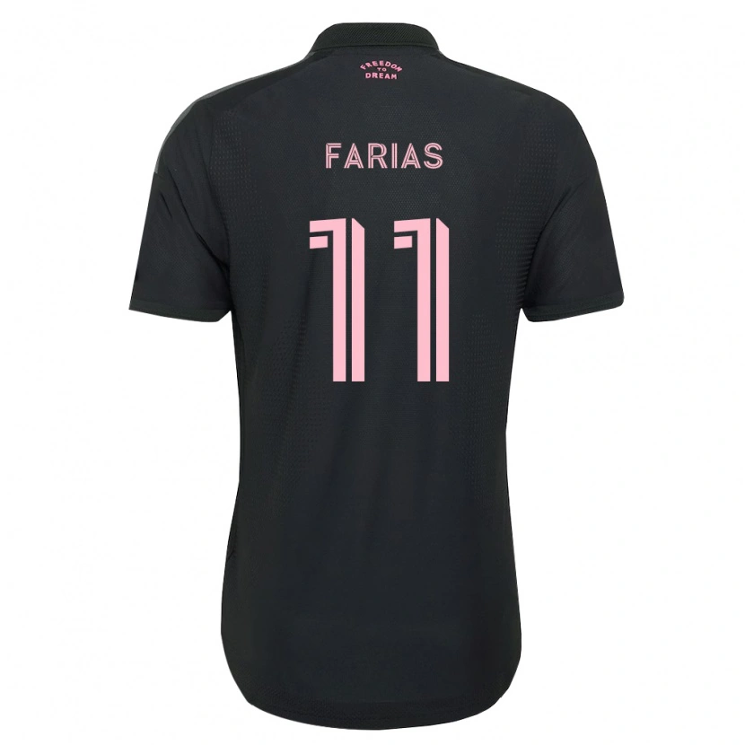 Danxen Enfant Maillot Facundo Farías #11 Rose Noir Blanc Tenues Extérieur 2026/27 T-Shirt