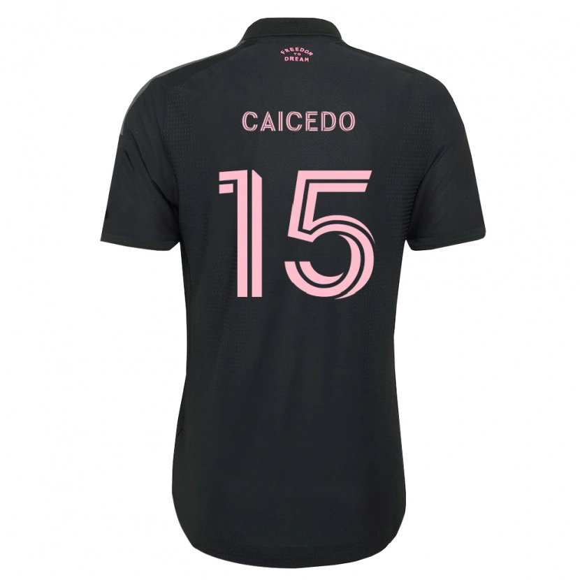 Danxen Enfant Maillot Fricio Caicedo #15 Rose Noir Blanc Tenues Extérieur 2026/27 T-Shirt