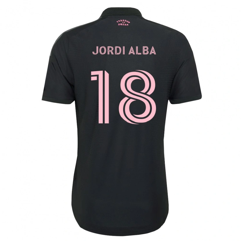 Danxen Enfant Maillot Jordi Alba #18 Rose Noir Blanc Tenues Extérieur 2026/27 T-Shirt