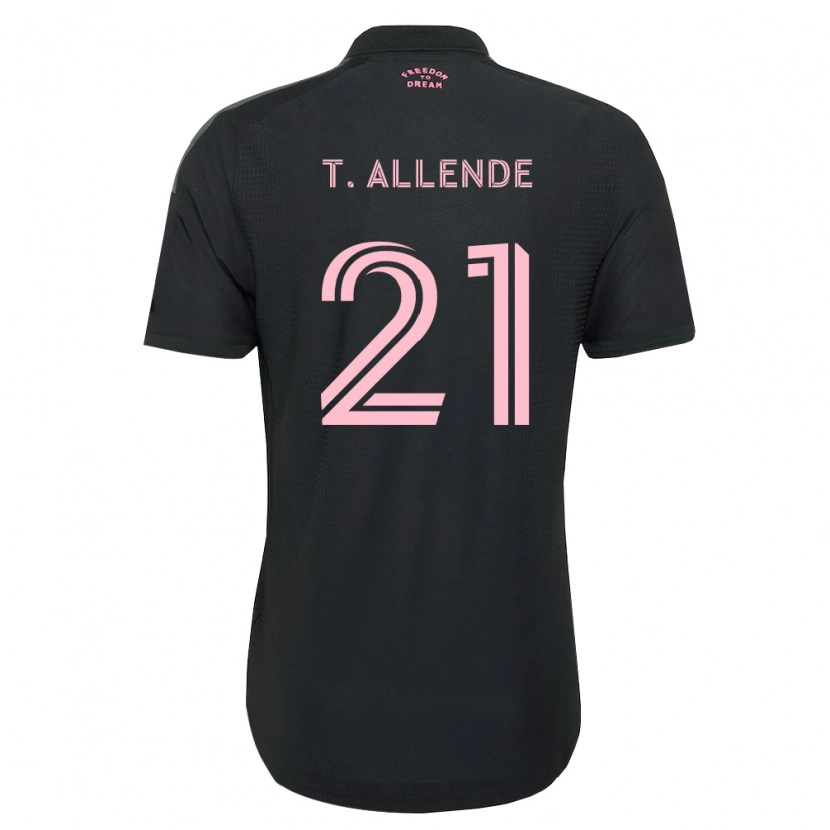 Danxen Enfant Maillot Tadeo Allende #21 Rose Noir Blanc Tenues Extérieur 2026/27 T-Shirt