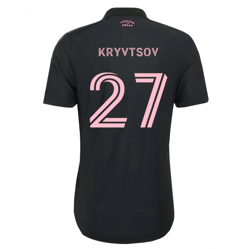 Danxen Enfant Maillot Sergiy Kryvtsov #27 Rose Noir Blanc Tenues Extérieur 2026/27 T-Shirt