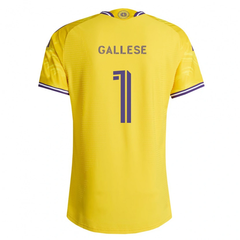 Danxen Enfant Maillot Pedro Gallese #1 Jaune Violet Tenues Extérieur 2026/27 T-Shirt