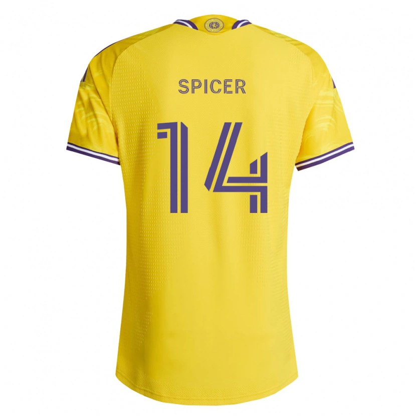 Danxen Enfant Maillot Tyrese Spicer #14 Jaune Violet Tenues Extérieur 2026/27 T-Shirt