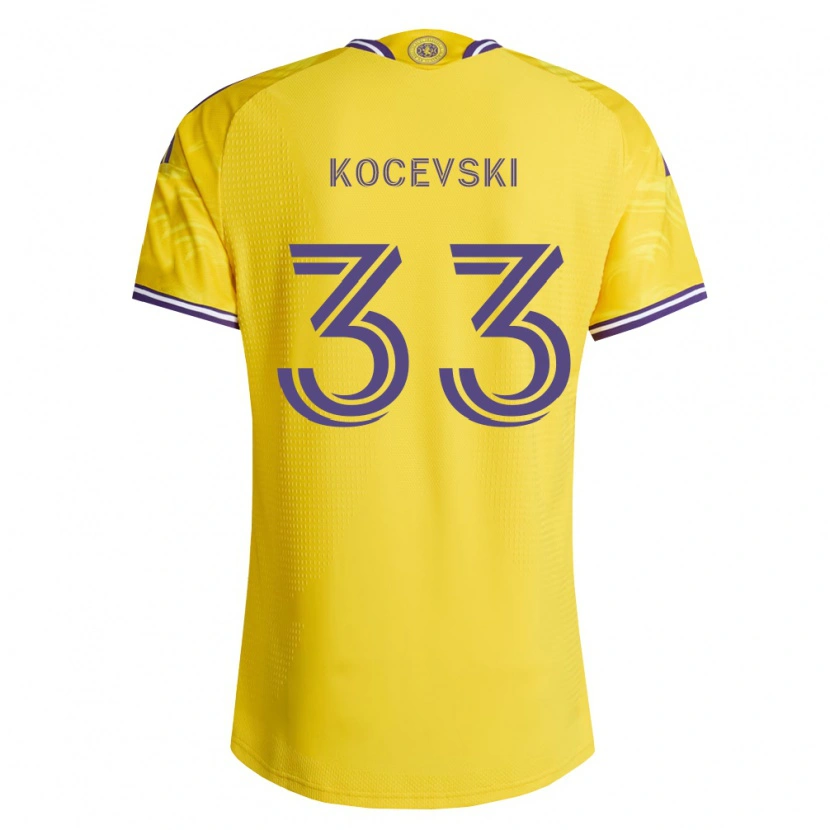 Danxen Enfant Maillot Jeorgio Kocevski #33 Jaune Violet Tenues Extérieur 2026/27 T-Shirt