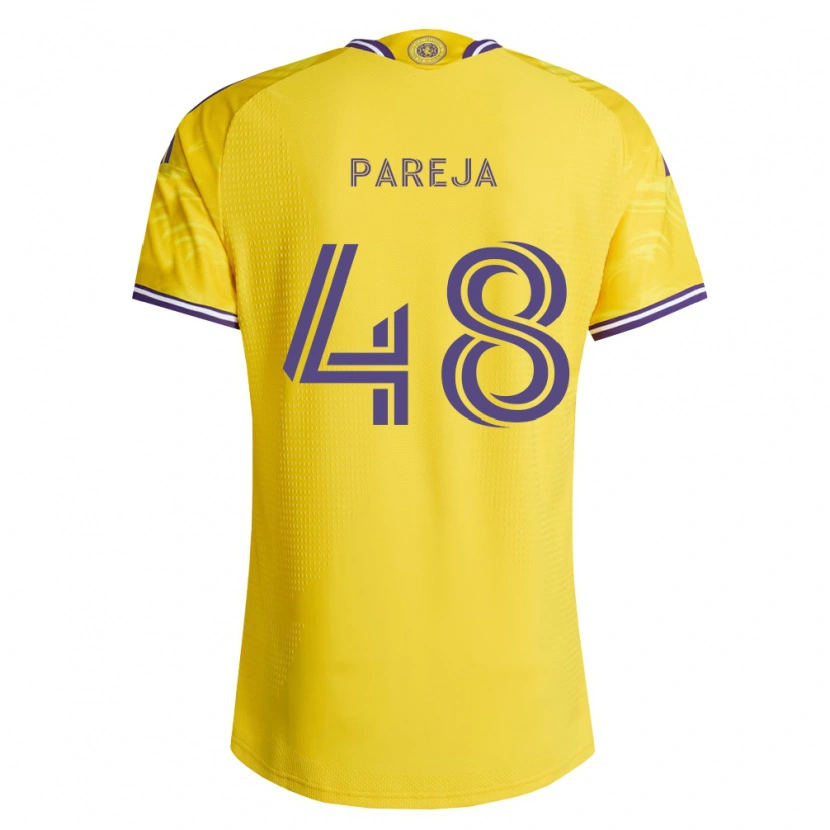 Danxen Enfant Maillot Diego Pareja #48 Jaune Violet Tenues Extérieur 2026/27 T-Shirt