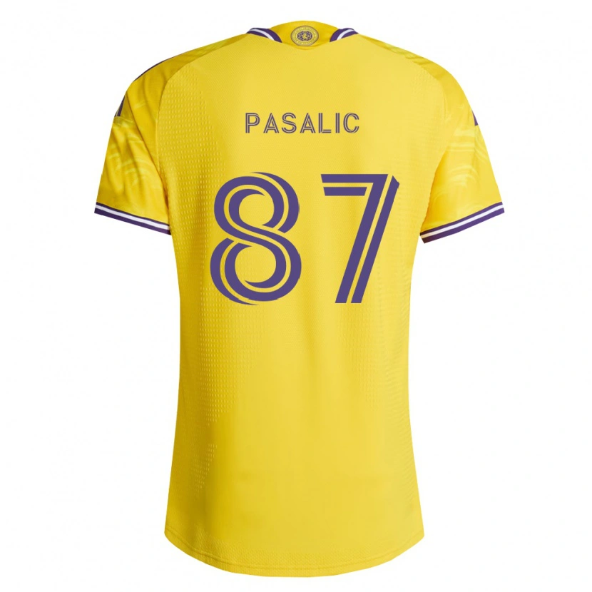Danxen Enfant Maillot Marco Pašalić #87 Jaune Violet Tenues Extérieur 2026/27 T-Shirt