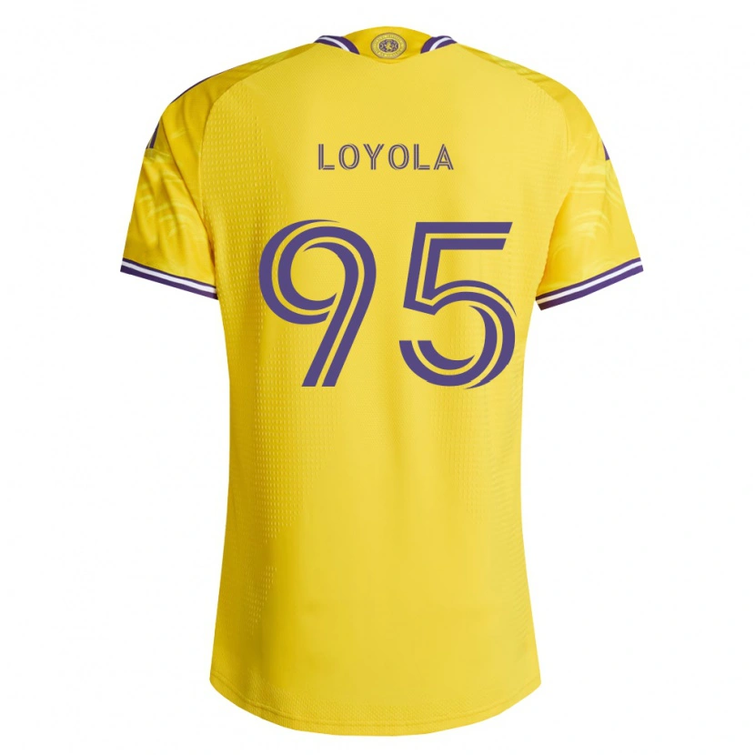 Danxen Enfant Maillot Favian Loyola #95 Jaune Violet Tenues Extérieur 2026/27 T-Shirt