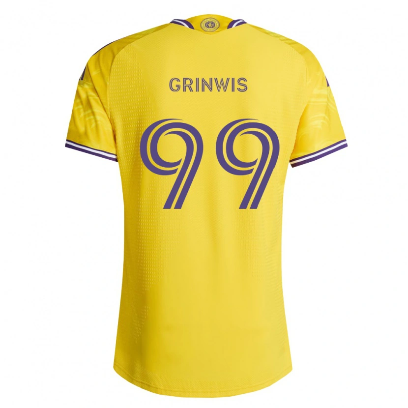 Danxen Enfant Maillot Adam Grinwis #99 Jaune Violet Tenues Extérieur 2026/27 T-Shirt
