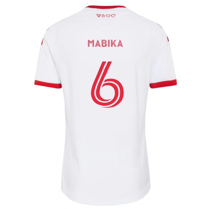 Danxen Enfant Maillot Aimé Mabika #6 Blanc Rouge Noir Tenues Extérieur 2026/27 T-Shirt