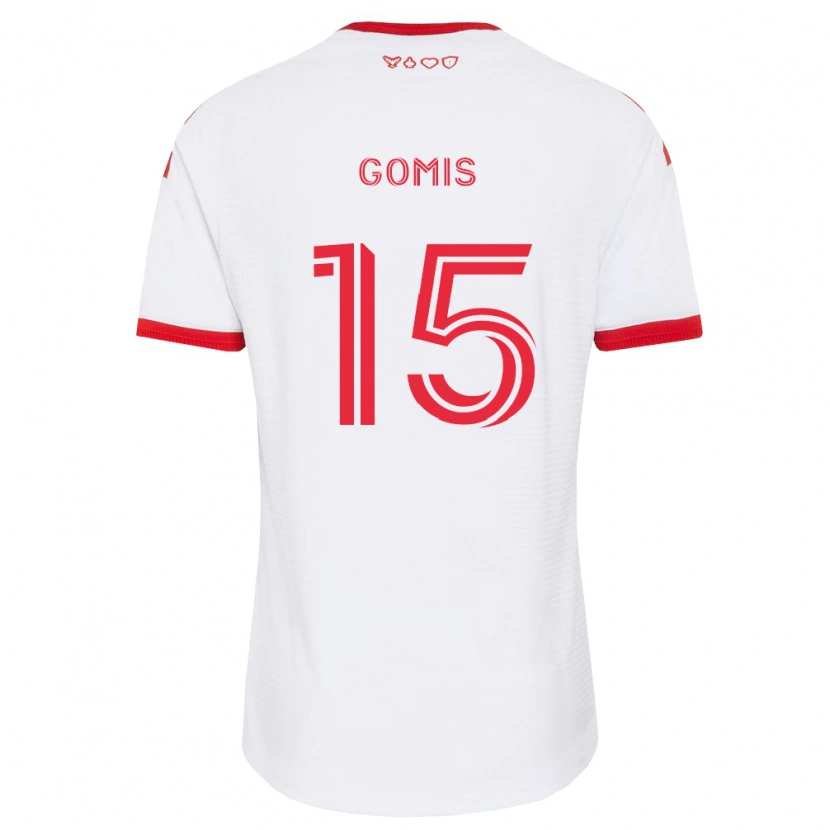 Danxen Enfant Maillot Nicksoen Gomis #15 Blanc Rouge Noir Tenues Extérieur 2026/27 T-Shirt