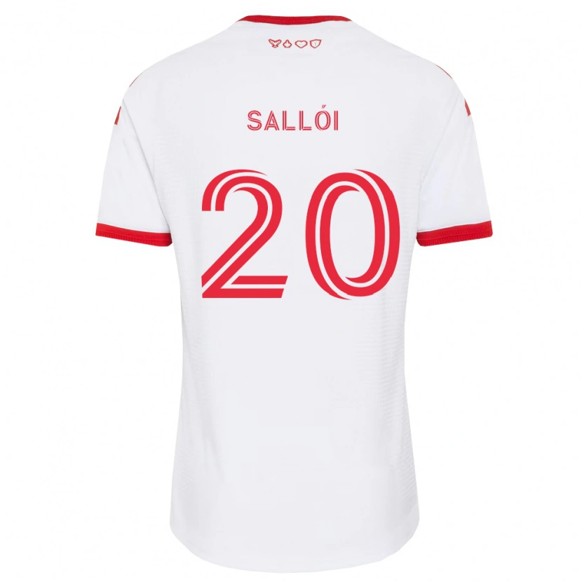 Danxen Enfant Maillot Dániel Sallói #20 Blanc Rouge Noir Tenues Extérieur 2026/27 T-Shirt