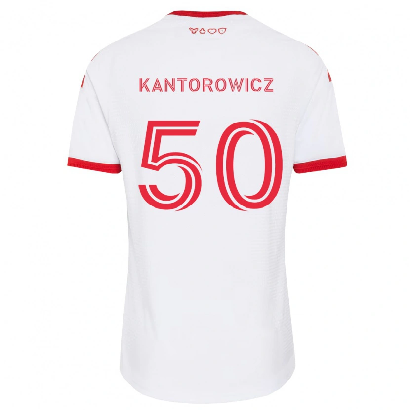 Danxen Enfant Maillot Dominic Kantorowicz #50 Blanc Rouge Noir Tenues Extérieur 2026/27 T-Shirt
