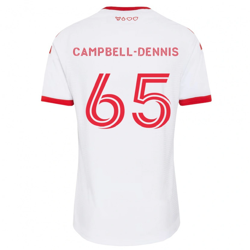 Danxen Enfant Maillot Raequan Campbell-Dennis #65 Blanc Rouge Noir Tenues Extérieur 2026/27 T-Shirt