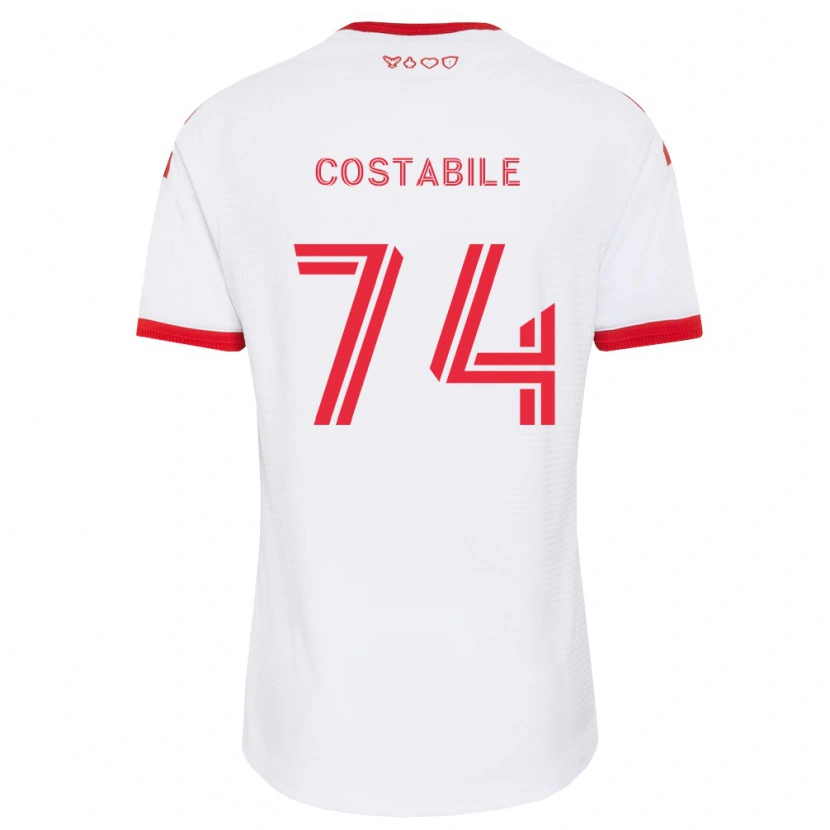 Danxen Enfant Maillot Luca Costabile #74 Blanc Rouge Noir Tenues Extérieur 2026/27 T-Shirt
