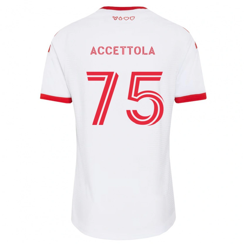 Danxen Enfant Maillot Luca Accettola #75 Blanc Rouge Noir Tenues Extérieur 2026/27 T-Shirt