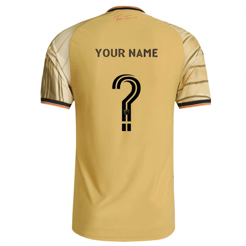 Danxen Enfant Maillot Votre Nom #0 Brun Jaune Noir Tenues Extérieur 2026/27 T-Shirt