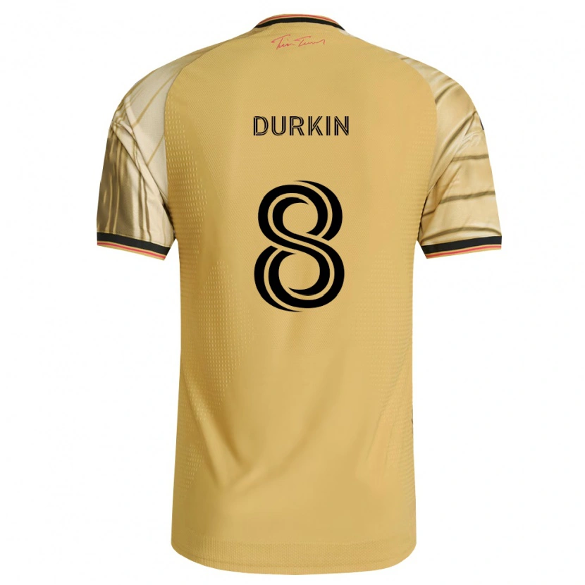 Danxen Enfant Maillot Chris Durkin #8 Brun Jaune Noir Tenues Extérieur 2026/27 T-Shirt