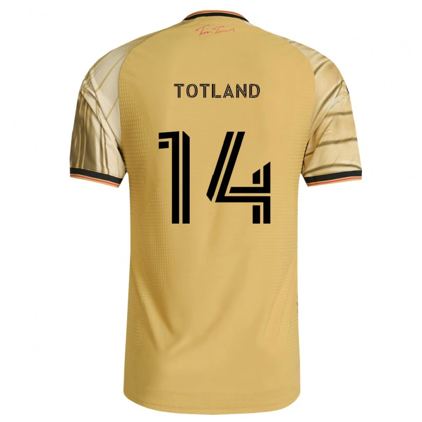 Danxen Enfant Maillot Tomas Totland #14 Brun Jaune Noir Tenues Extérieur 2026/27 T-Shirt
