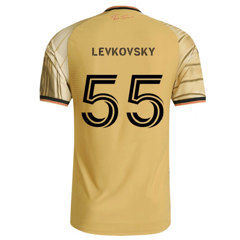 Danxen Enfant Maillot Miroslav Levkovsky #55 Brun Jaune Noir Tenues Extérieur 2026/27 T-Shirt