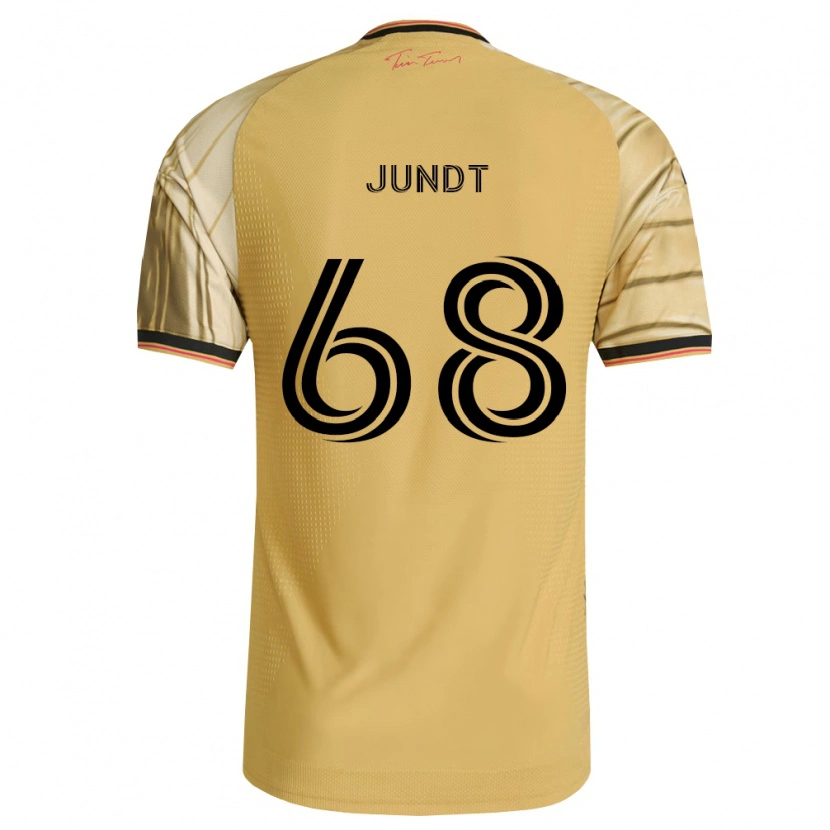 Danxen Enfant Maillot Alexander Jundt #68 Brun Jaune Noir Tenues Extérieur 2026/27 T-Shirt