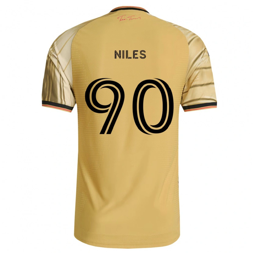 Danxen Enfant Maillot Eddie Niles #90 Brun Jaune Noir Tenues Extérieur 2026/27 T-Shirt