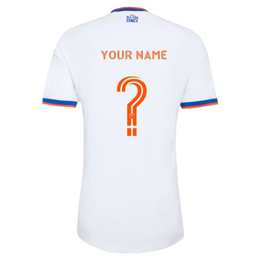 Danxen Enfant Maillot Votre Nom #0 Blanc Bleu Marine Orange Tenues Extérieur 2026/27 T-Shirt