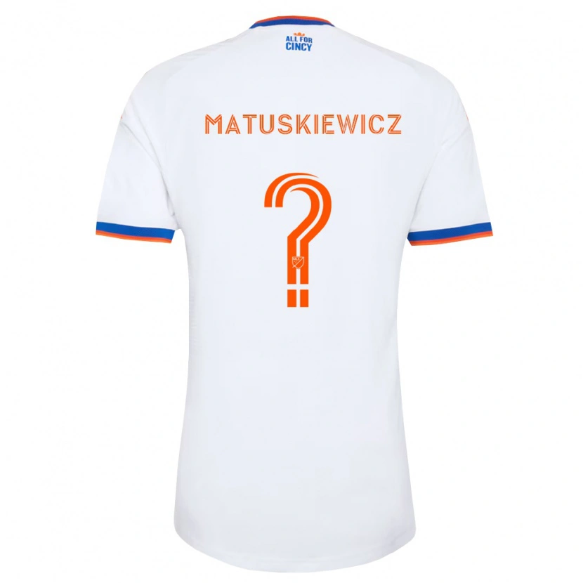 Danxen Enfant Maillot Lincoln Matuskiewicz #0 Blanc Bleu Marine Orange Tenues Extérieur 2026/27 T-Shirt