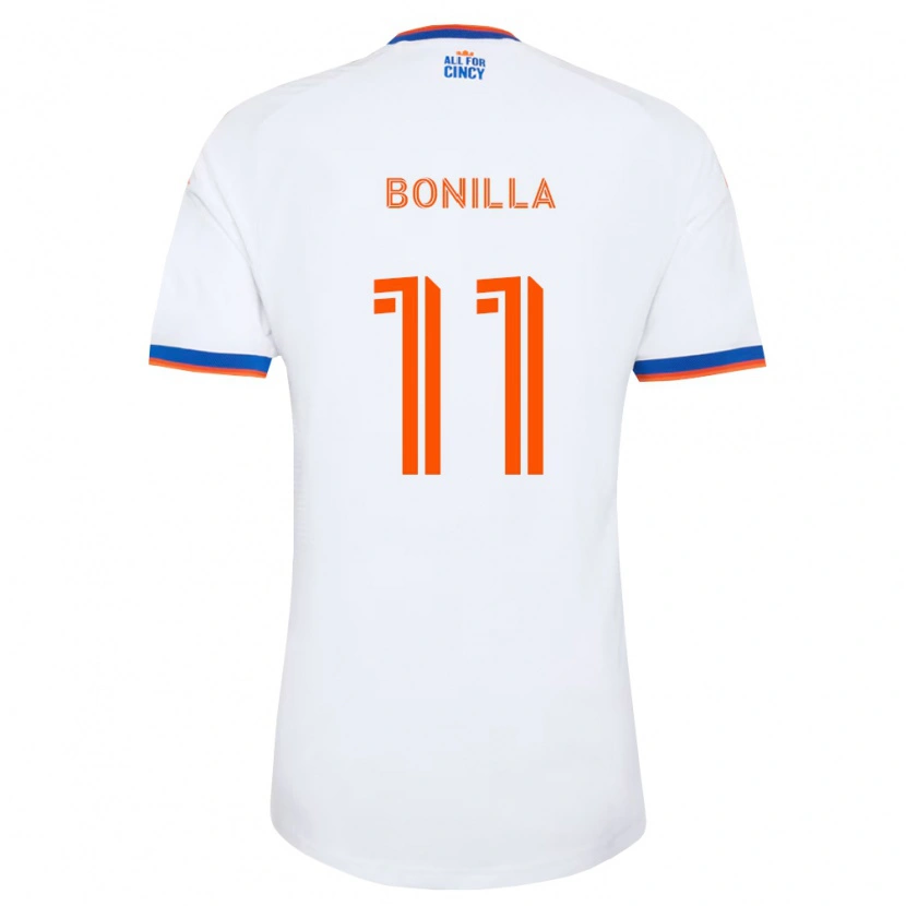 Danxen Enfant Maillot Jarell Bonilla #11 Blanc Bleu Marine Orange Tenues Extérieur 2026/27 T-Shirt