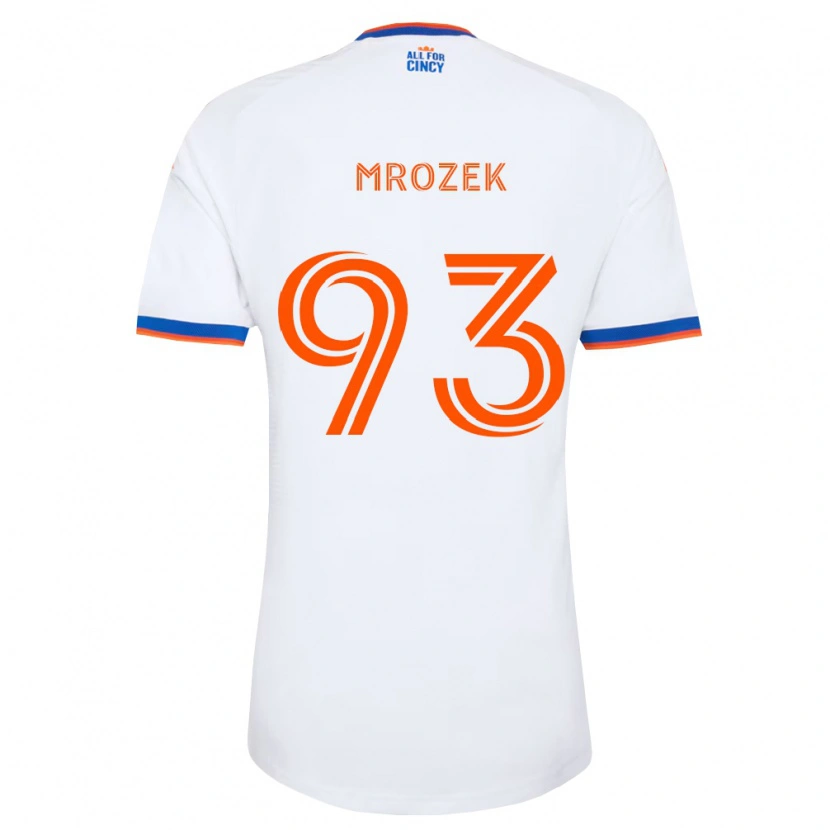 Danxen Enfant Maillot Fabian Mrozek #93 Blanc Bleu Marine Orange Tenues Extérieur 2026/27 T-Shirt