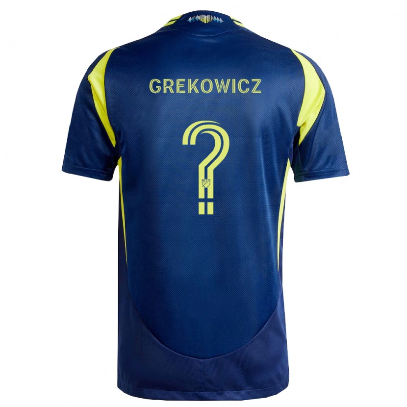 Danxen Enfant Maillot Jacob Grekowicz #0 Jaune Bleu Marine Tenues Extérieur 2026/27 T-Shirt
