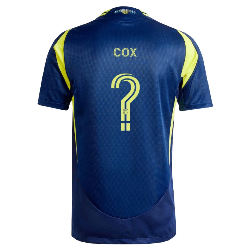 Danxen Enfant Maillot Justin Cox #0 Jaune Bleu Marine Tenues Extérieur 2026/27 T-Shirt