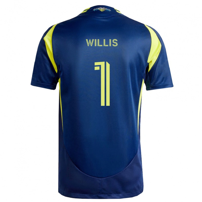 Danxen Enfant Maillot Joe Willis #1 Jaune Bleu Marine Tenues Extérieur 2026/27 T-Shirt