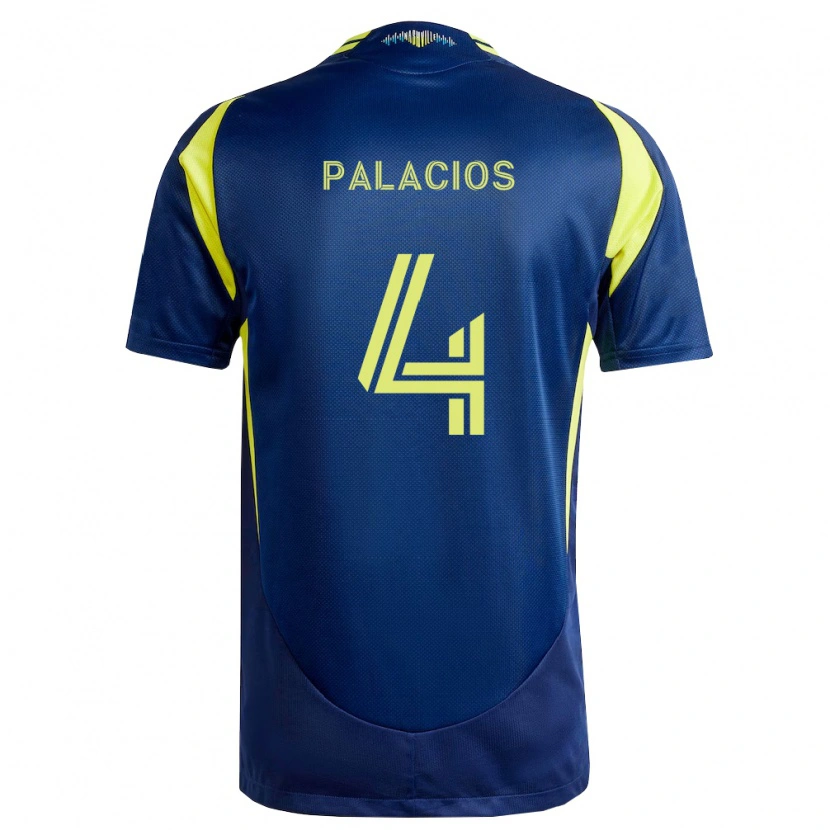 Danxen Enfant Maillot Jeison Palacios #4 Jaune Bleu Marine Tenues Extérieur 2026/27 T-Shirt