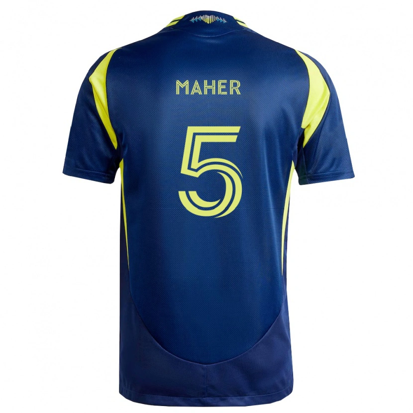 Danxen Enfant Maillot Jack Maher #5 Jaune Bleu Marine Tenues Extérieur 2026/27 T-Shirt