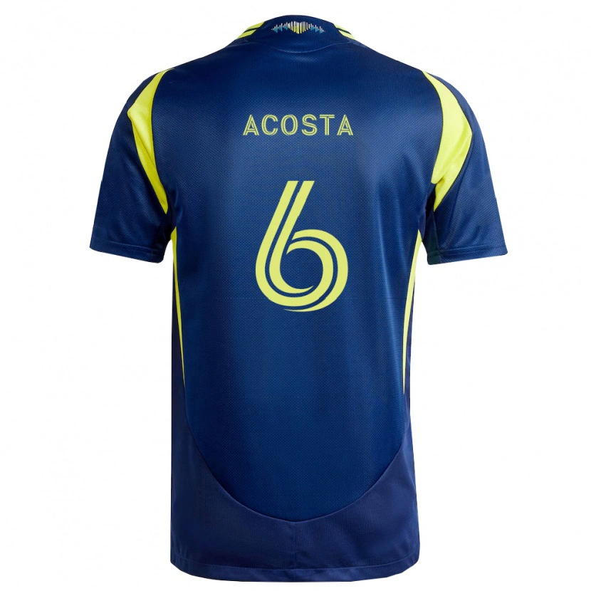 Danxen Enfant Maillot Bryan Acosta #6 Jaune Bleu Marine Tenues Extérieur 2026/27 T-Shirt