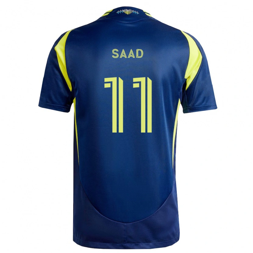 Danxen Enfant Maillot Elias Saad #11 Jaune Bleu Marine Tenues Extérieur 2026/27 T-Shirt
