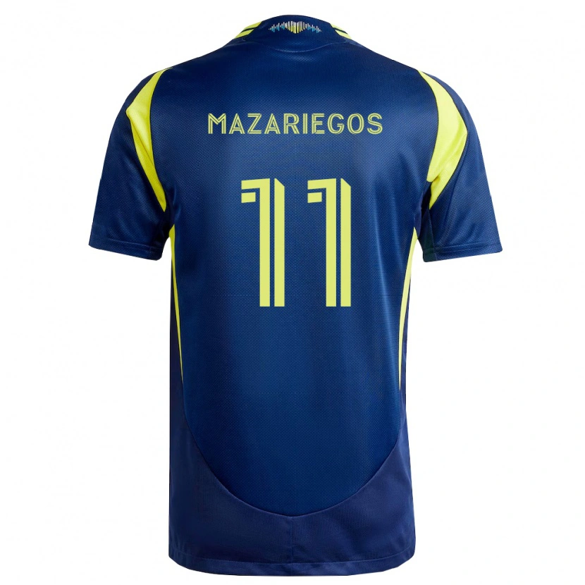 Danxen Enfant Maillot Jacob Mazariegos #11 Jaune Bleu Marine Tenues Extérieur 2026/27 T-Shirt