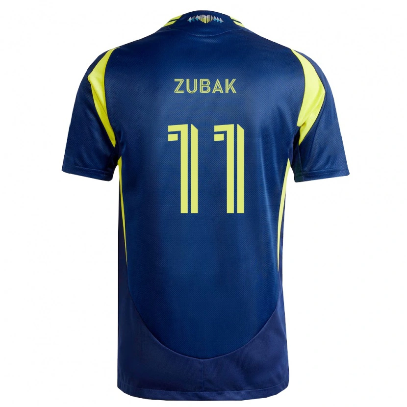 Danxen Enfant Maillot Ethan Zubak #11 Jaune Bleu Marine Tenues Extérieur 2026/27 T-Shirt