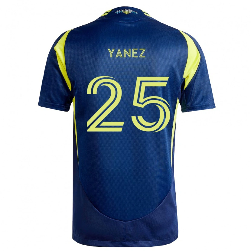Danxen Enfant Maillot Zidane Yáñez #25 Jaune Bleu Marine Tenues Extérieur 2026/27 T-Shirt
