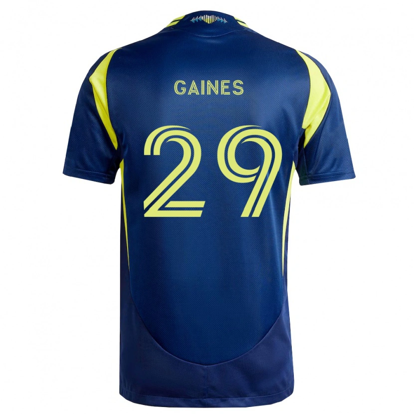 Danxen Enfant Maillot Julian Gaines #29 Jaune Bleu Marine Tenues Extérieur 2026/27 T-Shirt