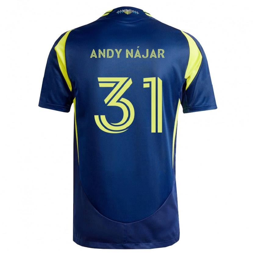 Danxen Enfant Maillot Andy Nájar #31 Jaune Bleu Marine Tenues Extérieur 2026/27 T-Shirt