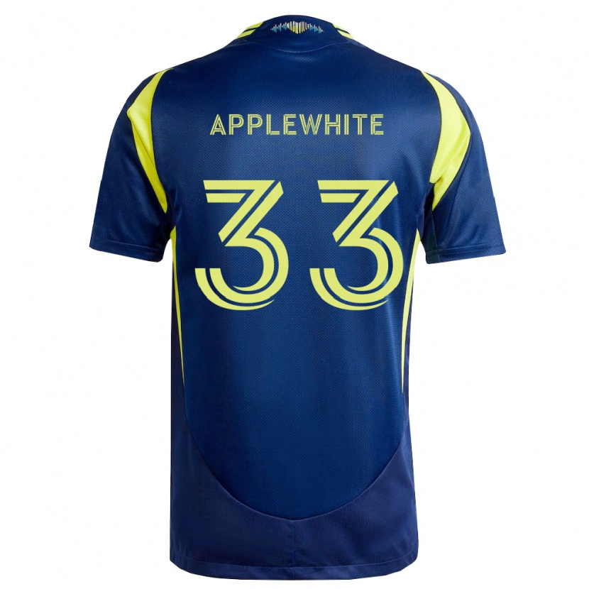 Danxen Enfant Maillot Christopher Applewhite #33 Jaune Bleu Marine Tenues Extérieur 2026/27 T-Shirt