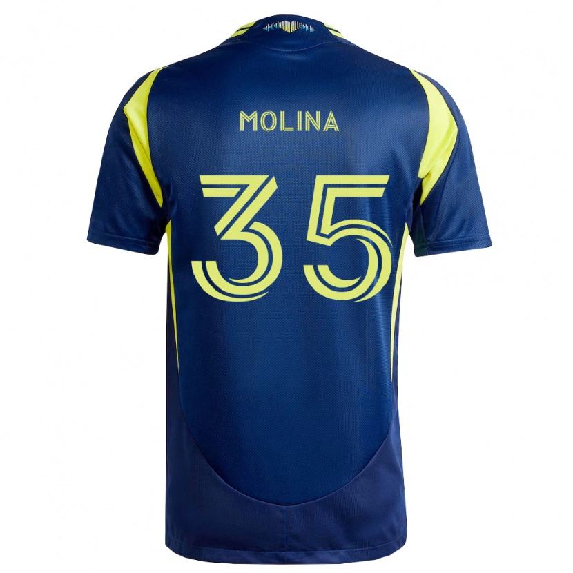 Danxen Enfant Maillot Malachi Molina #35 Jaune Bleu Marine Tenues Extérieur 2026/27 T-Shirt