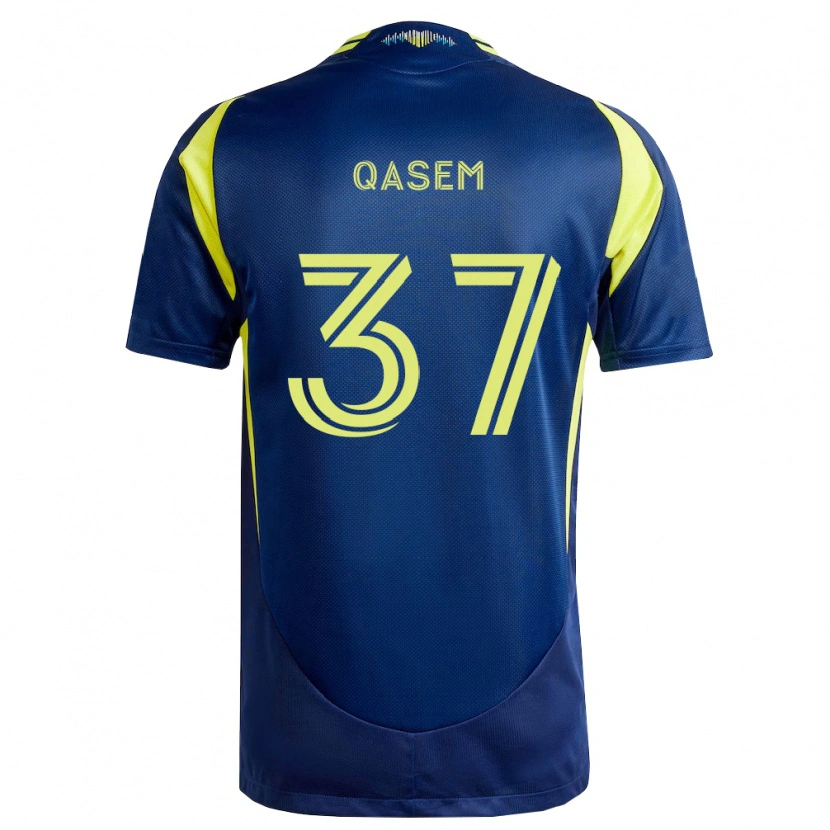 Danxen Enfant Maillot Ahmed Qasem #37 Jaune Bleu Marine Tenues Extérieur 2026/27 T-Shirt
