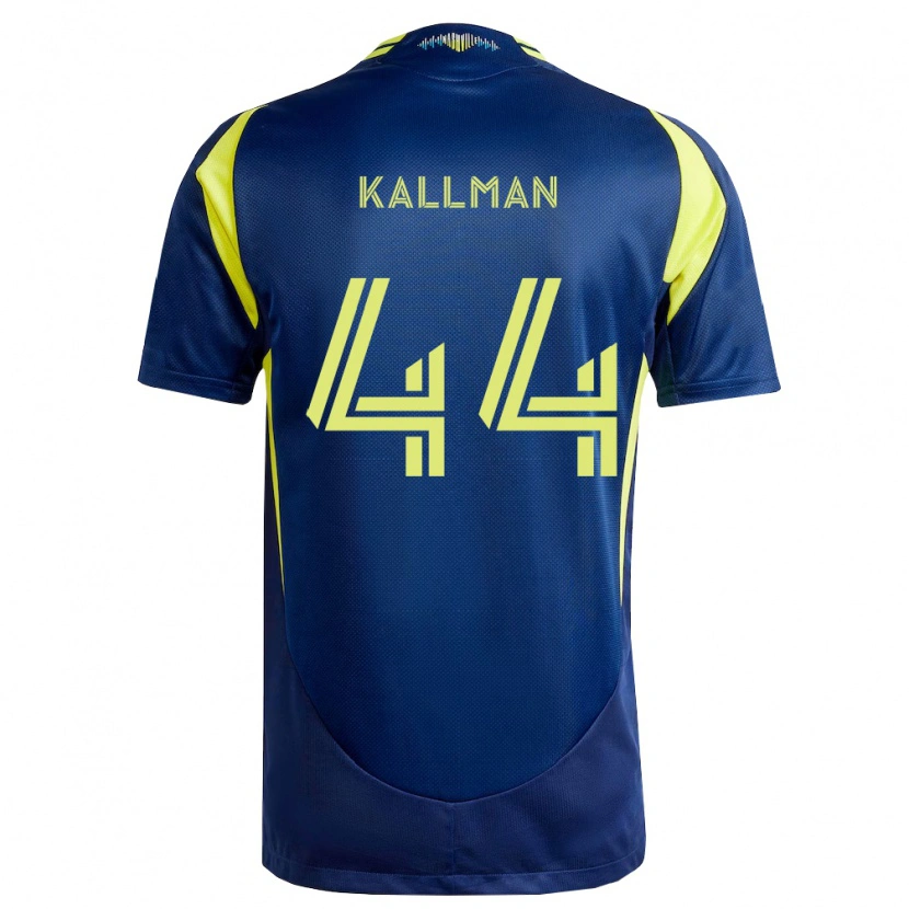 Danxen Enfant Maillot Brent Kallman #44 Jaune Bleu Marine Tenues Extérieur 2026/27 T-Shirt