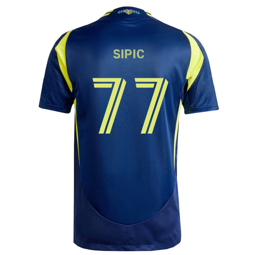 Danxen Enfant Maillot Adem Sipić #77 Jaune Bleu Marine Tenues Extérieur 2026/27 T-Shirt