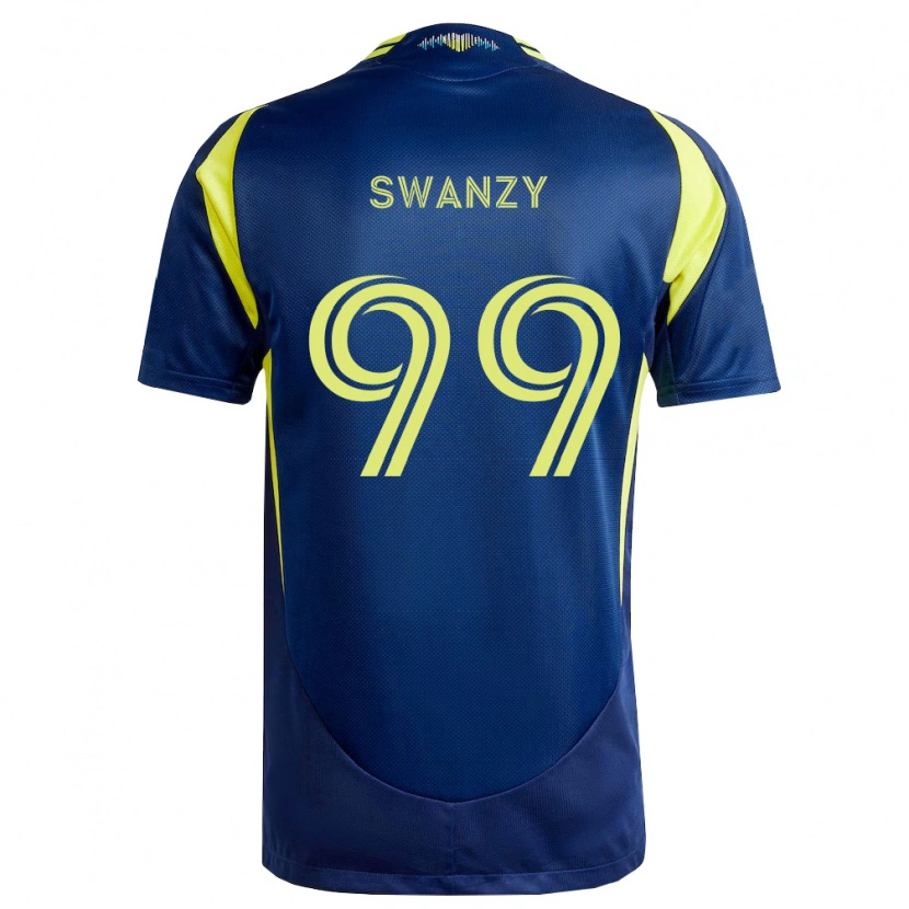 Danxen Enfant Maillot Joshua Swanzy #99 Jaune Bleu Marine Tenues Extérieur 2026/27 T-Shirt
