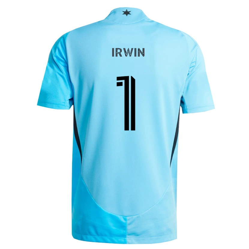 Danxen Enfant Maillot Clint Irwin #1 Bleu Clair Noir Tenues Extérieur 2026/27 T-Shirt