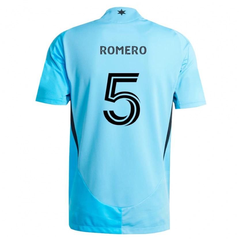 Danxen Enfant Maillot Nicolás Romero #5 Bleu Clair Noir Tenues Extérieur 2026/27 T-Shirt