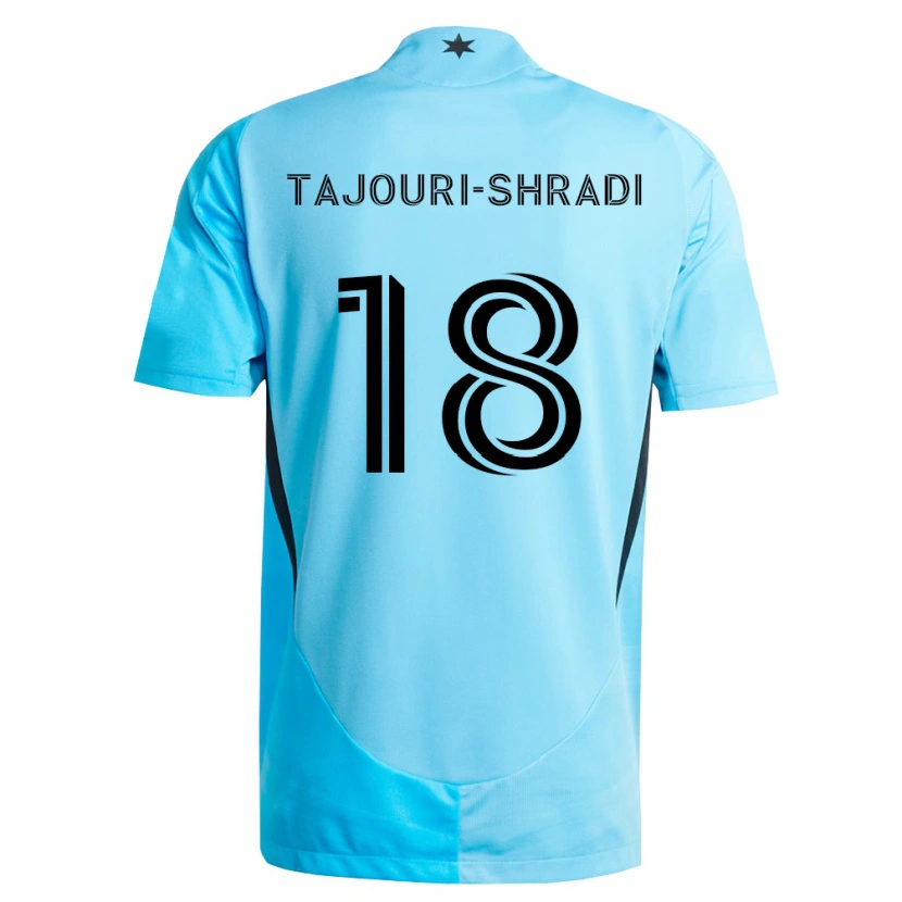 Danxen Enfant Maillot Ismael Tajouri-Shradi #18 Bleu Clair Noir Tenues Extérieur 2026/27 T-Shirt